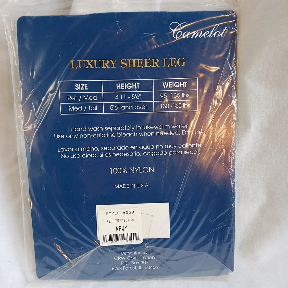 Camelot Pantyhose Petite Medium Navy Sheer Leg